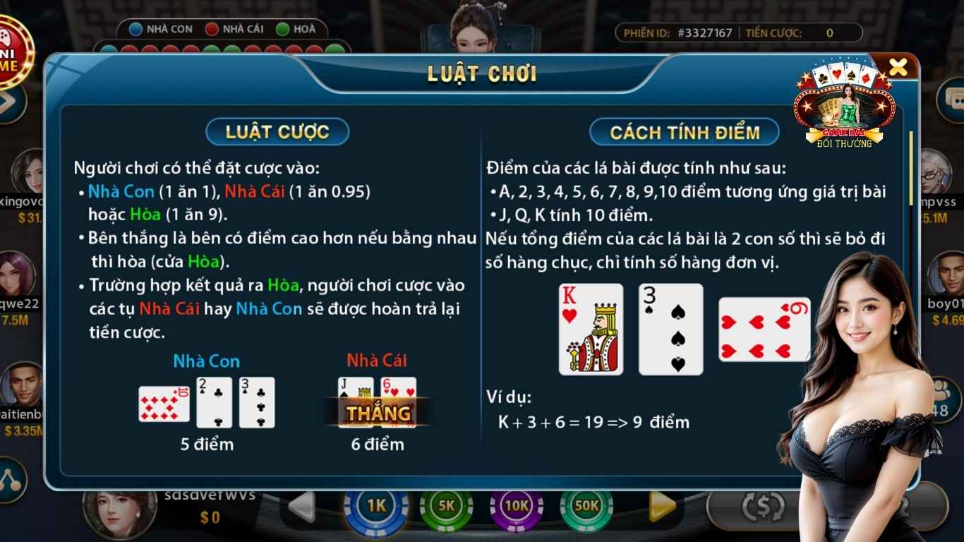 Hướng dẫn cách chơi game bài Baccarat online