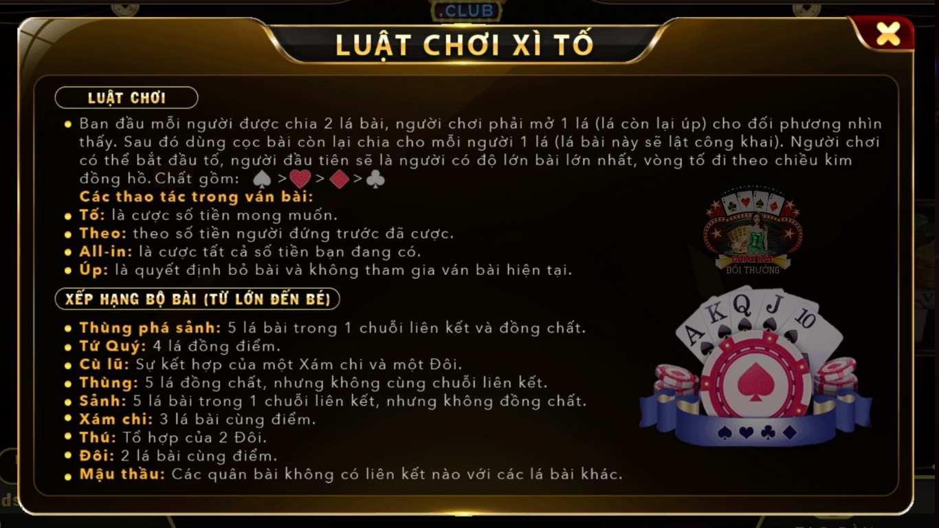 Hướng dẫn cách chơi game bài Xì Tố chuẩn nhất
